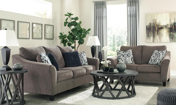 Ashley  Nemoli Living Room Set in Slate Grey-Jennifer Furniture