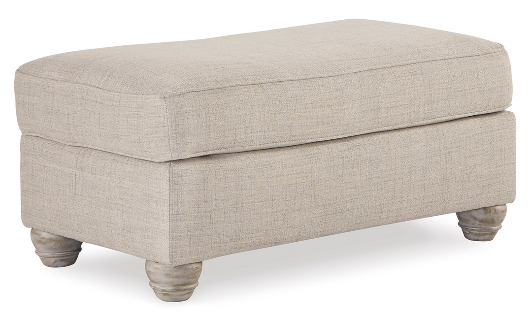 Ashley  Traemore Firmly Cushioned Fabric Ottoman In Linen