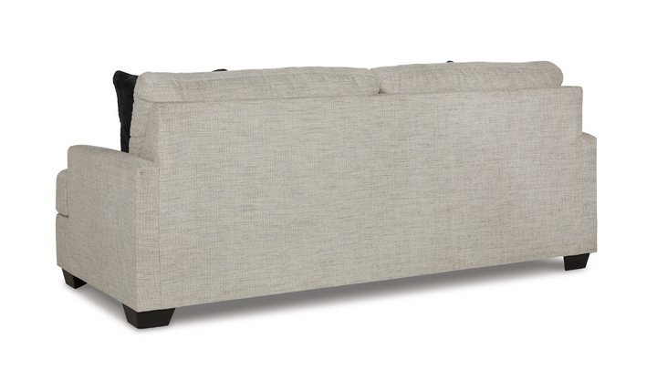 Ashley  Vayda 2-Seater Pebble Fabric Sofa With Fur Accent Pillows-Jennifer Furniture