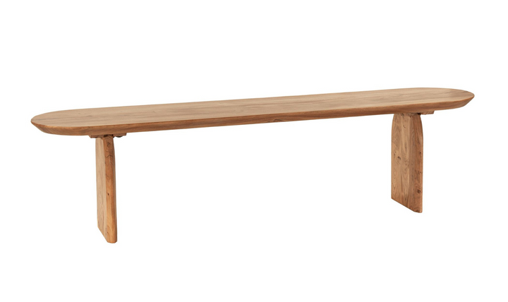 Catania Bench in Natural Wood Finish-Jennifer Furniture