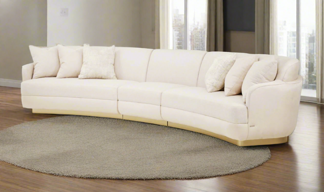 AICO Aurora Fabric Moonlight Sectional with Track Arms