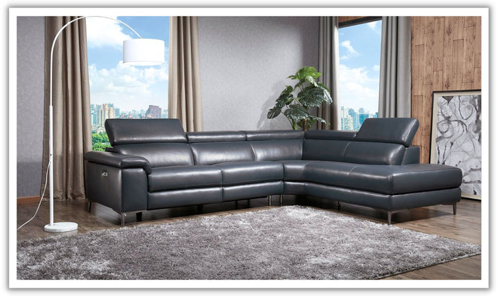 Axel L-Shape Leather Sectional with Recliner