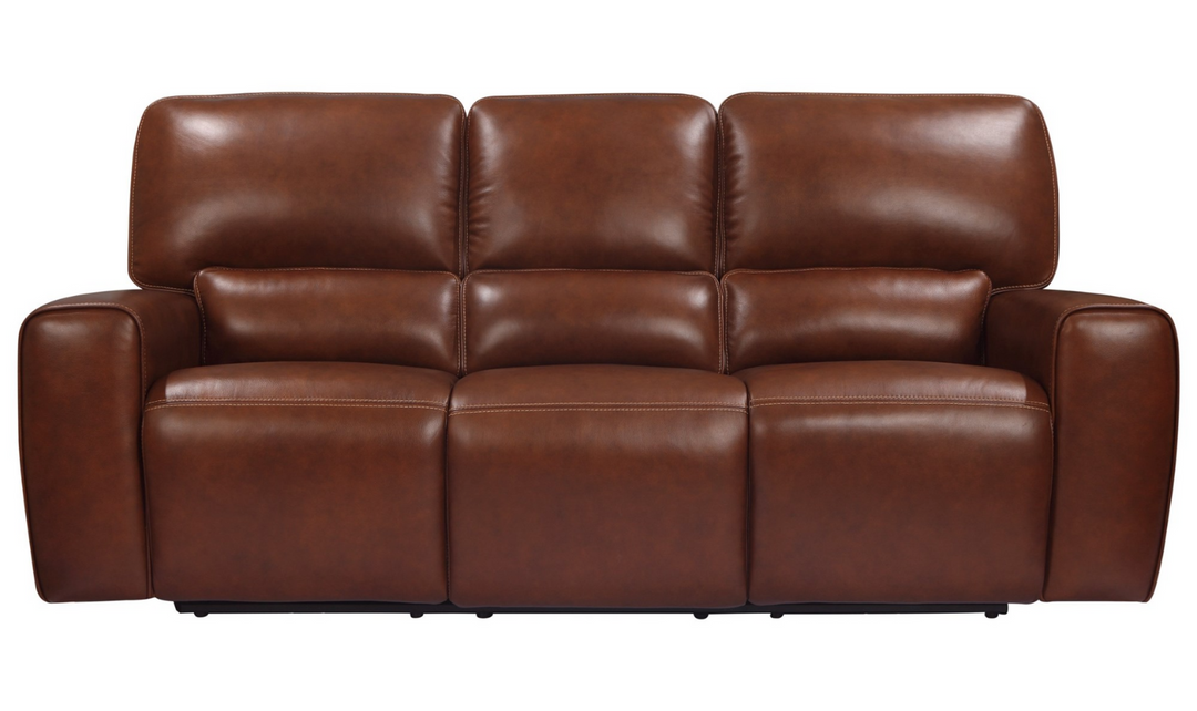 Leather Italia Broadway 3-Seater Brown Leather Power Reclining Sofa-jennifer furniture