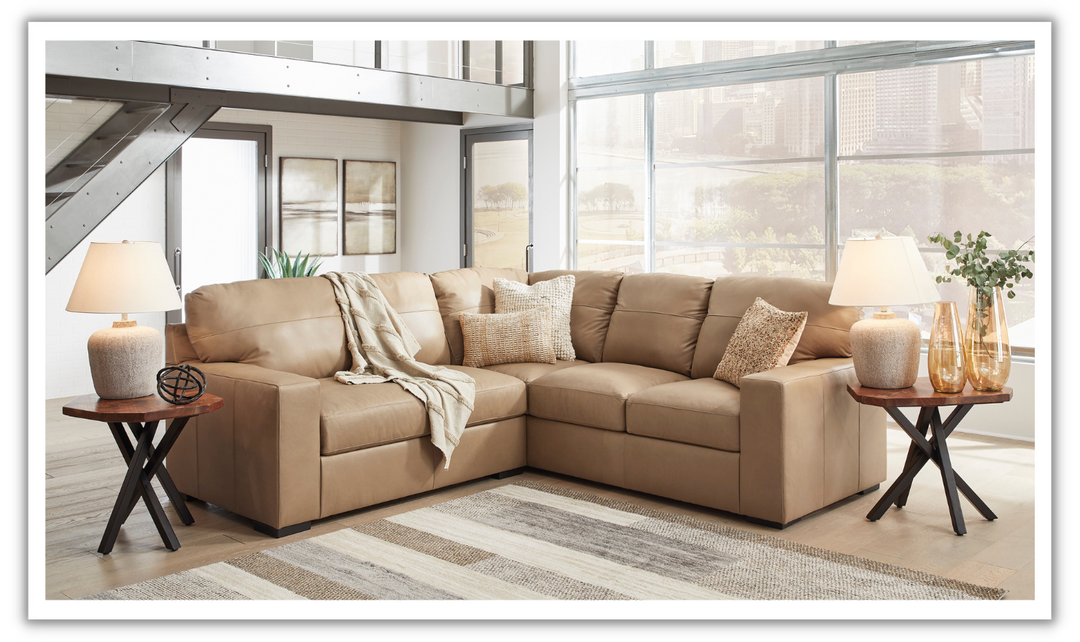 Bandon Leather 2-Piece Sectional in Toffee