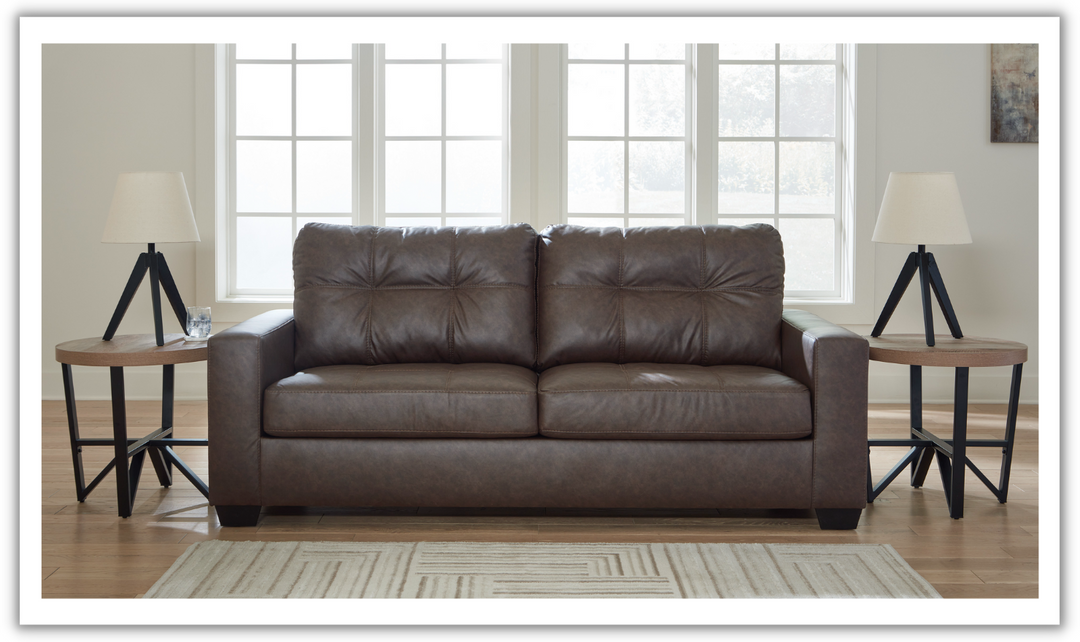 Modern Heritage Barlin Mills Queen Sofa Sleeper in Faux Leather Jennifer Furniture