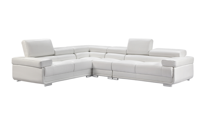 ESF Baxton L-Shaped Leather Sectional Sofa with Adjustable Headrest