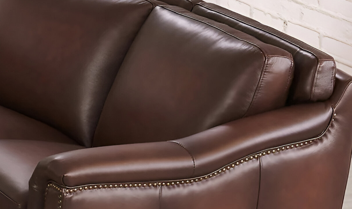 Belfast 2-Seater Leather Loveseat With Nailheads-Jennifer Furniture