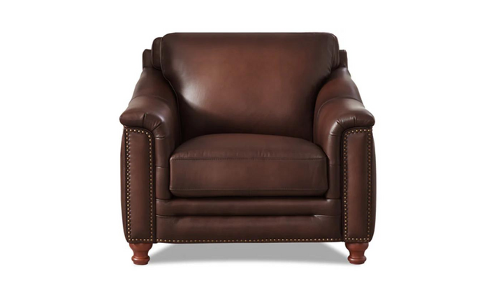 Belfast Leather Chair With Nailheads-Jennifer Furniture