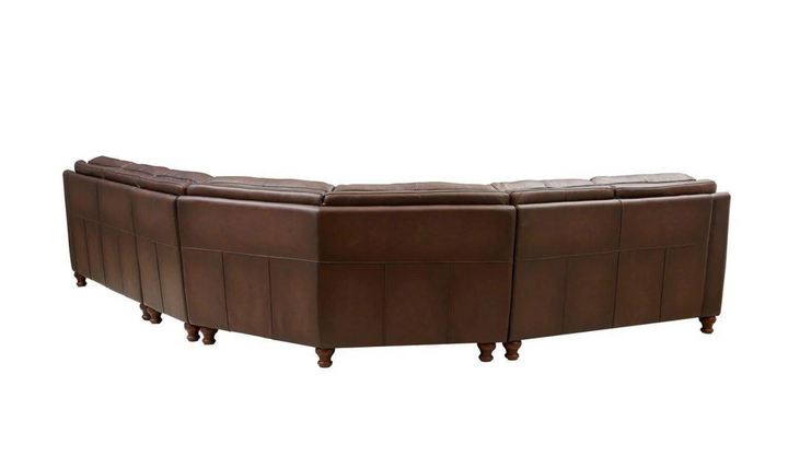 Belfast L-Shape Leather Sectional Sofa in Caramel Brown