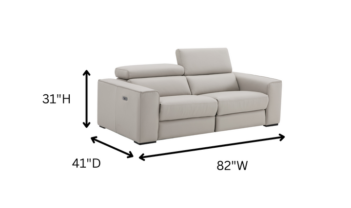 Jennifer Italia Incanto 2-seater Leather Power Recliner Loveseat with Storage Console