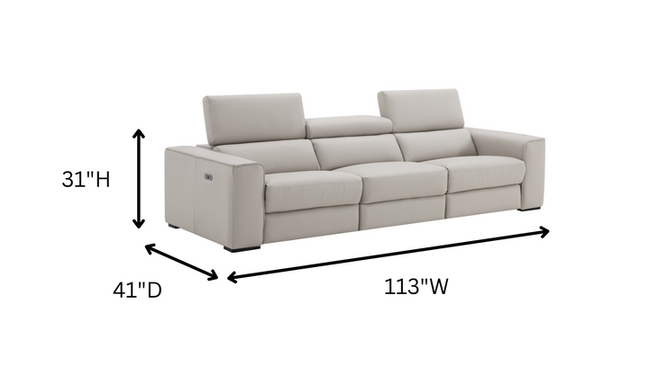 Jennifer Italia Incanto 3 Seater Power Recliner Sofa with Top grain Leather