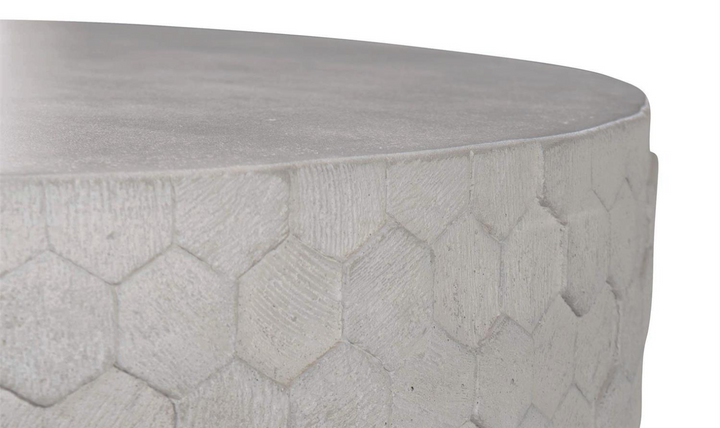 Bernhardt Athena Round Gray Cast Concrete Cocktail Table-Jennifer Furniture