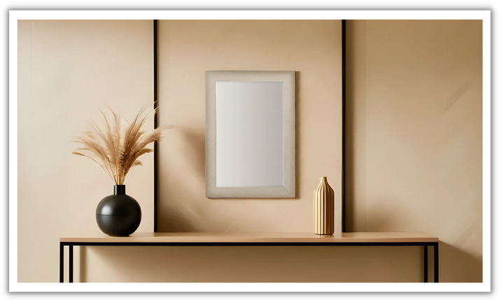 Bernhardt Axiom Mirror in Linear Gray Wood Frame-Jennifer Furniture