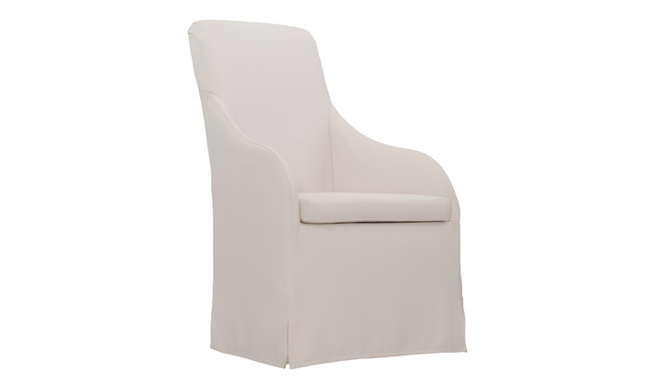 Bernhardt Bellair White Fabric Upholstered Plush Dining Chair-Jennifer Furniture