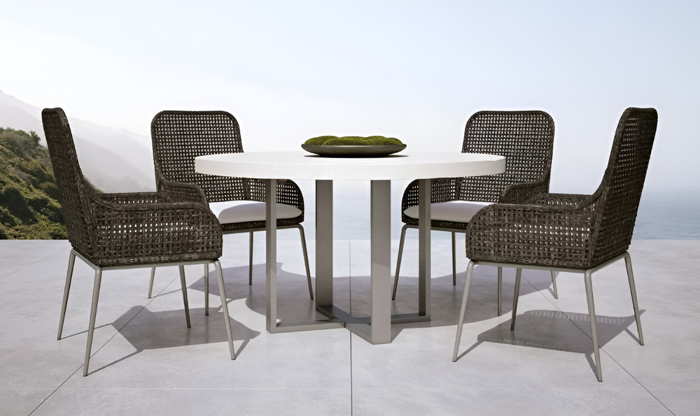 Bernhardt Del Mar Round Dining Table With Adjustable Glides-Jennifer Furniture