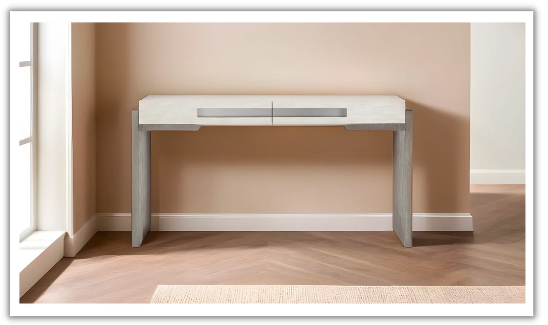 Bernhardt Foundations Rectangle Console Table with Two Tone Finish-Jennifer Furniture