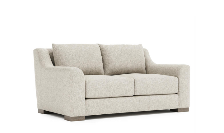 Bernhardt Gabi 2-seater Fabric Beige Loveseat with Plush Feather Down Cushions