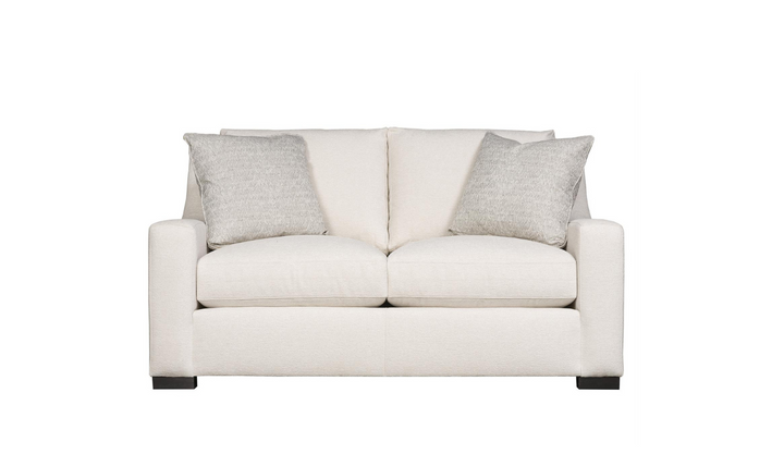 Bernhardt Germain 2-seater Fabric Cream Loveseat with 2 Pillows