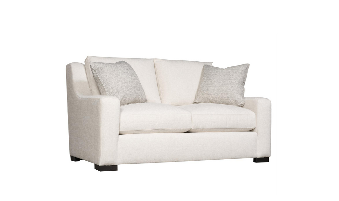 Bernhardt Germain 2-seater Fabric Cream Loveseat with 2 Pillows