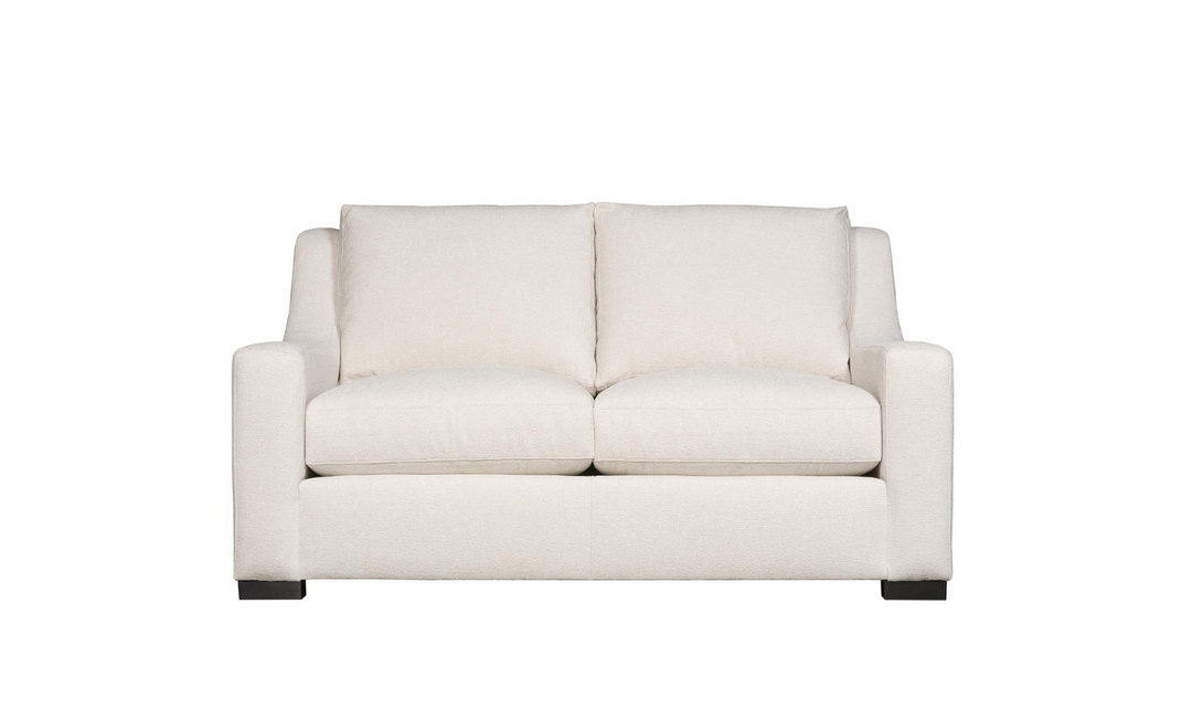 Bernhardt Germain 2-seater Fabric Cream Loveseat with 2 Pillows