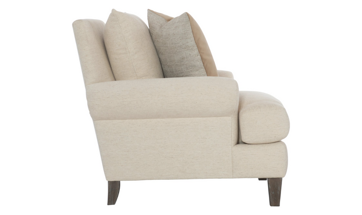 Bernhardt Isabella Fabric Chair with Rolled Arms and Wood Legs-Jennifer Furniture