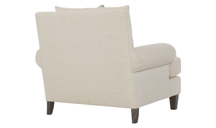 Bernhardt Isabella Fabric Chair with Rolled Arms and Wood Legs-Jennifer Furniture