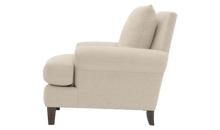 Bernhardt Isabella Fabric Chair with Rolled Arms and Wood Legs-Jennifer Furniture