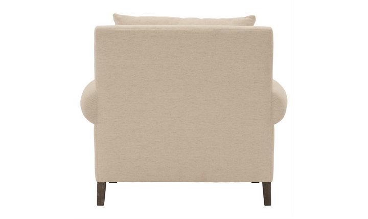 Bernhardt Isabella Fabric Chair with Rolled Arms and Wood Legs-Jennifer Furniture