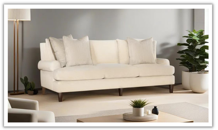 Bernhardt Isabella 3-Seater Fabric Sofa in Cream