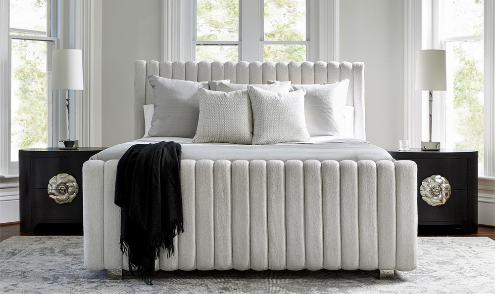 Bernhardt Silhouette Wood Upholstered White Bedroom Set-Jennifer Furniture