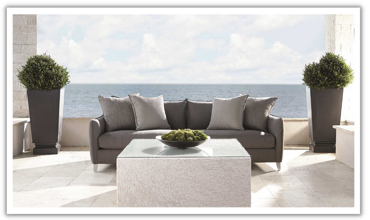 Bernhardt Monterey 2-Seater Fabric Outdoor Sofa in Gray-Jennifer Furniture