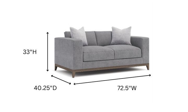 Bernhardt Noel Gray Fabric 2-seater Loveseat Sofa with 2 Accent Pillows