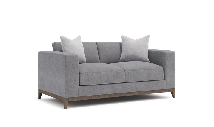 Bernhardt Noel Gray Fabric 2-seater Loveseat Sofa with 2 Accent Pillows