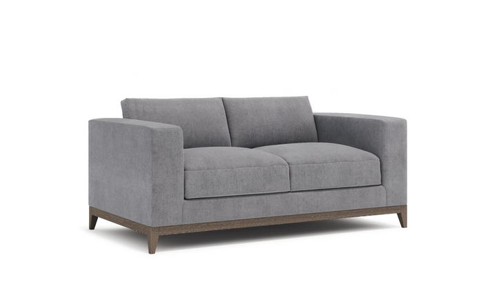 Bernhardt Noel Gray Fabric 2-seater Loveseat Sofa with 2 Accent Pillows