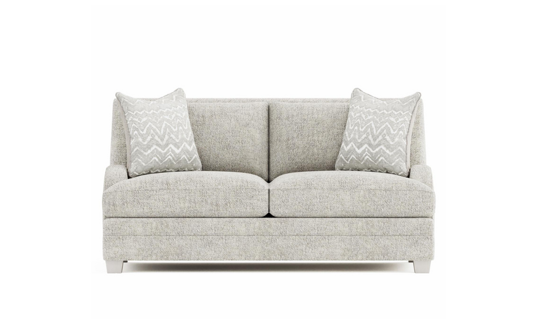 Bernhardt Rollins Light Gray Fabric Loveseat with 2 Accent Pillows