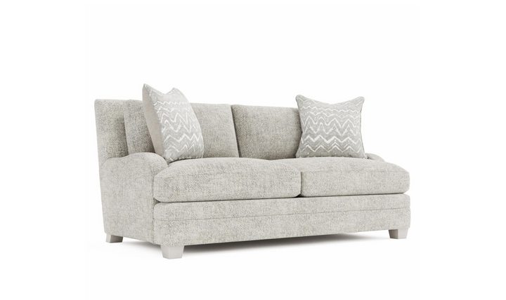 Bernhardt Rollins Light Gray Fabric Loveseat with 2 Accent Pillows