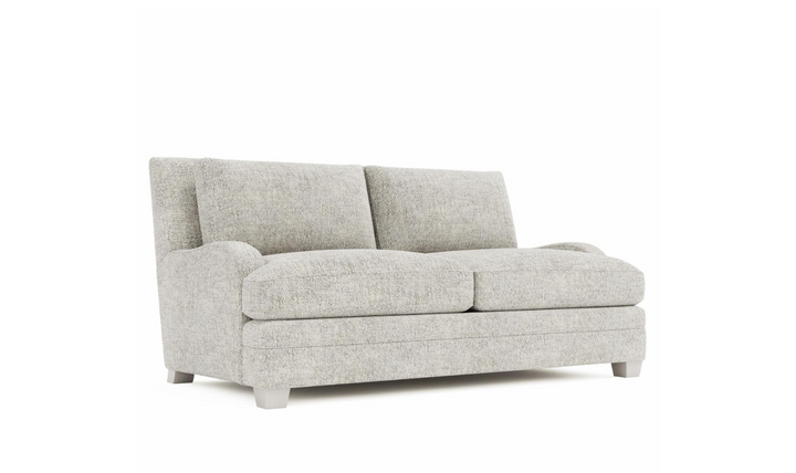 Bernhardt Rollins Light Gray Fabric Loveseat with 2 Accent Pillows