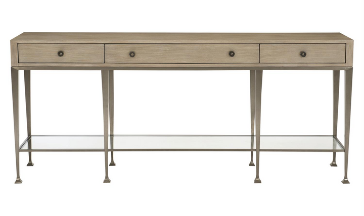 Bernhardt Santa Barbara Rectangle Wood Console Table with Steel Base-Jennifer Furniture