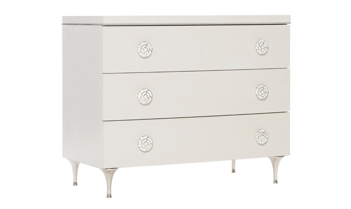 Bernhardt Silhouette 3 Drawers Nightstand In Eggshell-Jennifer Furniture