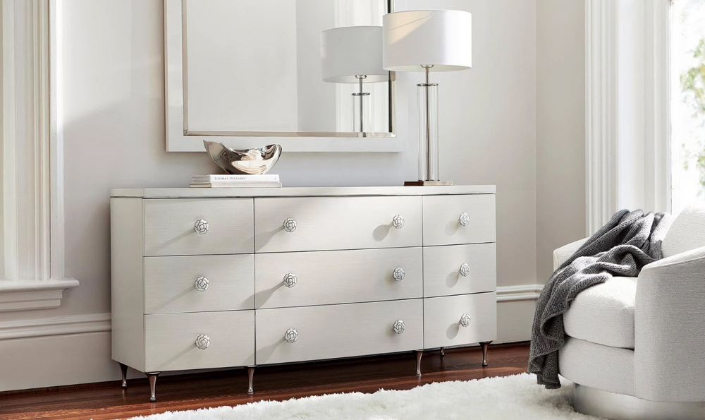 Bernhardt Silhouette Dresser with 8 Soft-Closing Drawers & Knob Handles-Jennifer Furniture