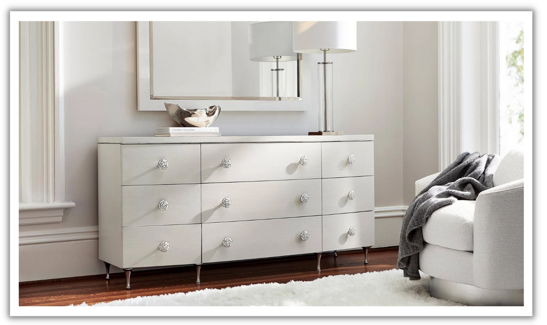 Bernhardt Silhouette Dresser with 8 Soft-Closing Drawers & Knob Handles-Jennifer Furniture