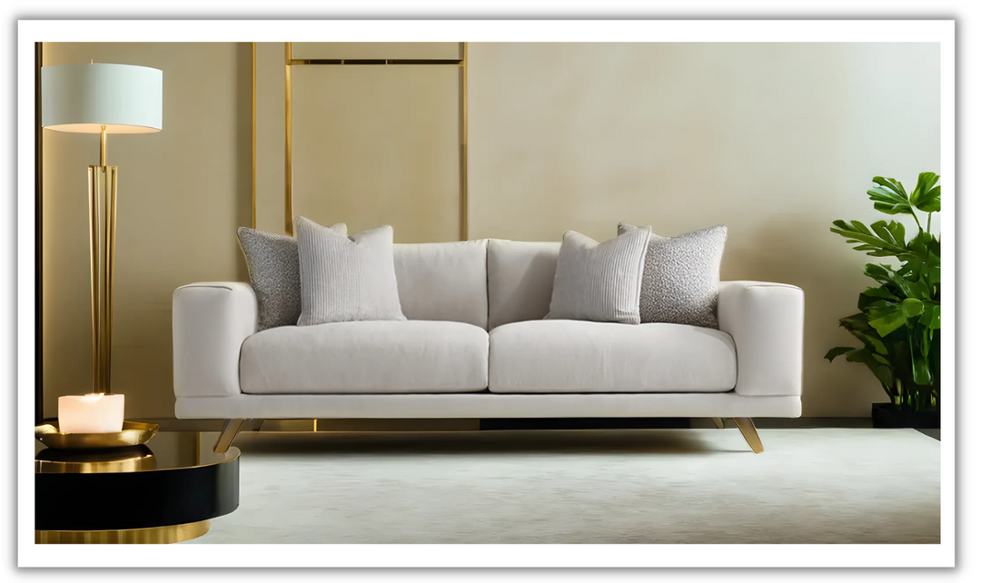 Bernhardt Maren 2-Seater Fabric Sofa in Light Gray-jennifer furniture