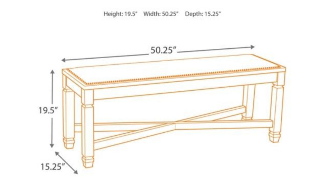 Modern Heritage Bolanburg Upholstered Large Dining Bench in White