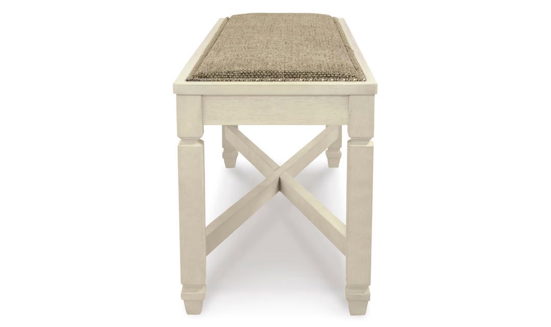 Modern Heritage Bolanburg Upholstered Large Dining Bench in White