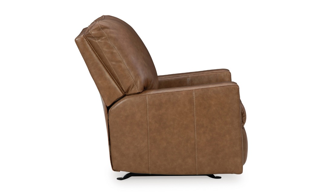 Bolsena Rocking Leather Recliner In Caramel