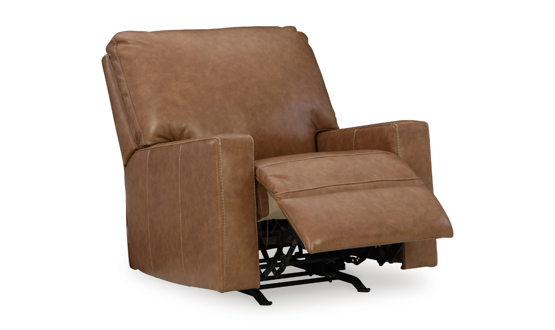 Bolsena Rocking Leather Recliner In Caramel