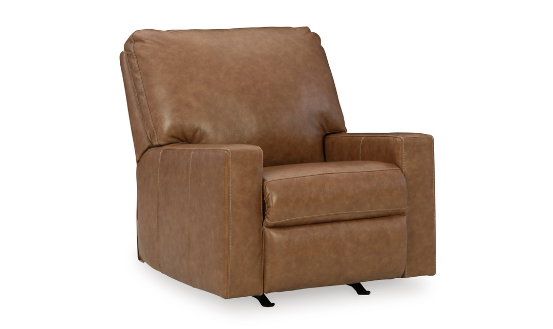 Bolsena Rocking Leather Recliner In Caramel