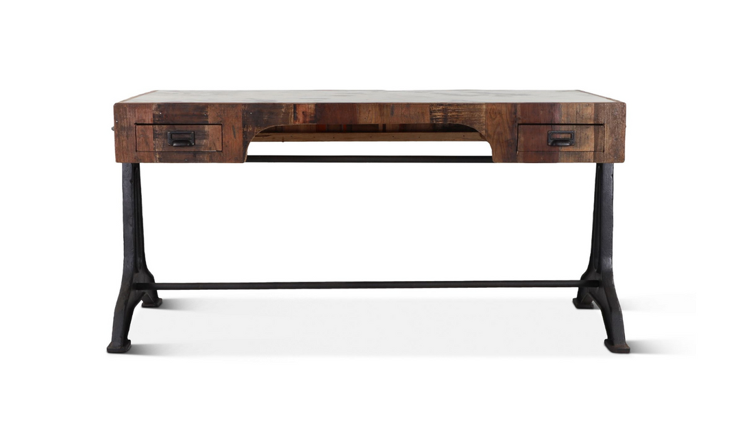 Bowery Wooden Office Desk With Marble Top-Jennifer Furniture 