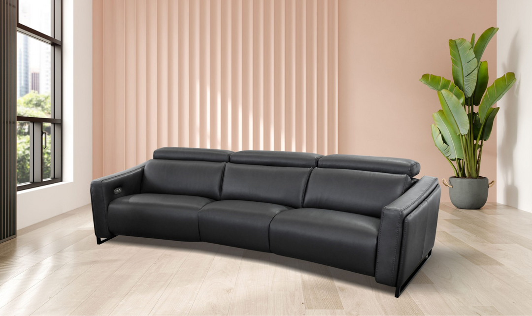 Bracci Athos 3-Pieces Leather Sectional Sofa-Jennifer Furniture