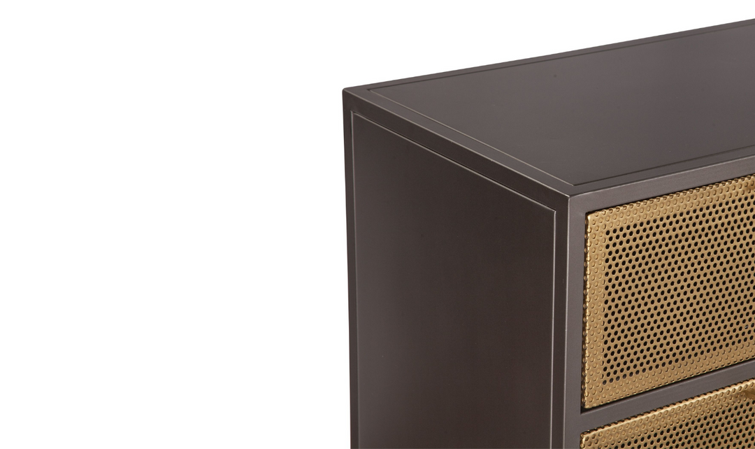 Brooklyn 3-Drawer Sideboard In Brass- Jennifer Furniture